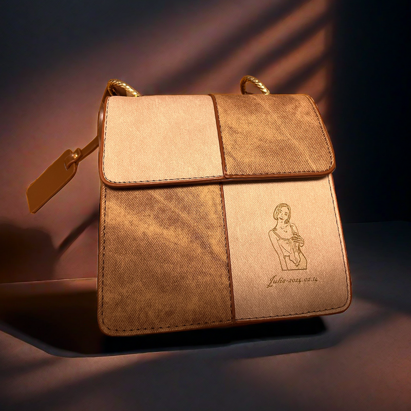 Borsa a tracolla piccola con design di nicchia che unisce verticalmente
