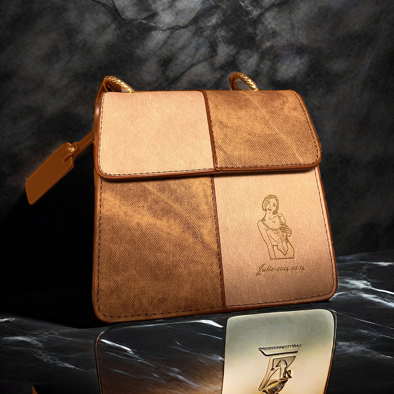 Borsa a tracolla piccola con design di nicchia che unisce verticalmente