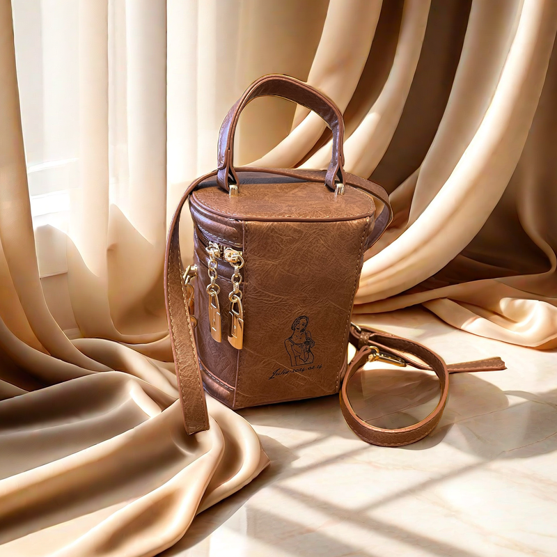 Borsa a secchiello color cachi