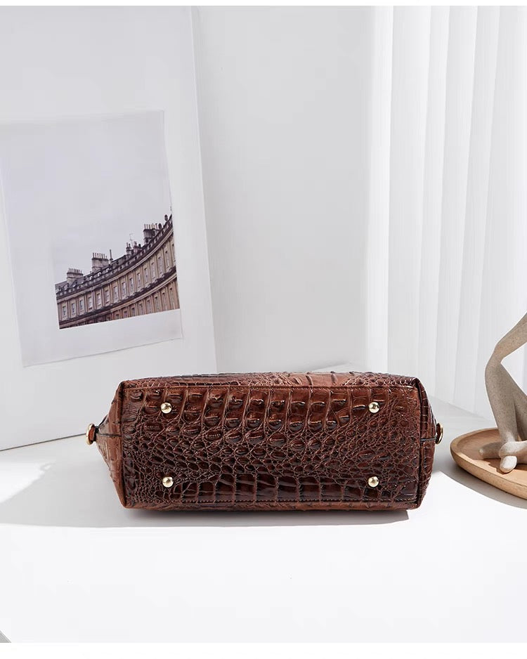 Crocodile leather handbag