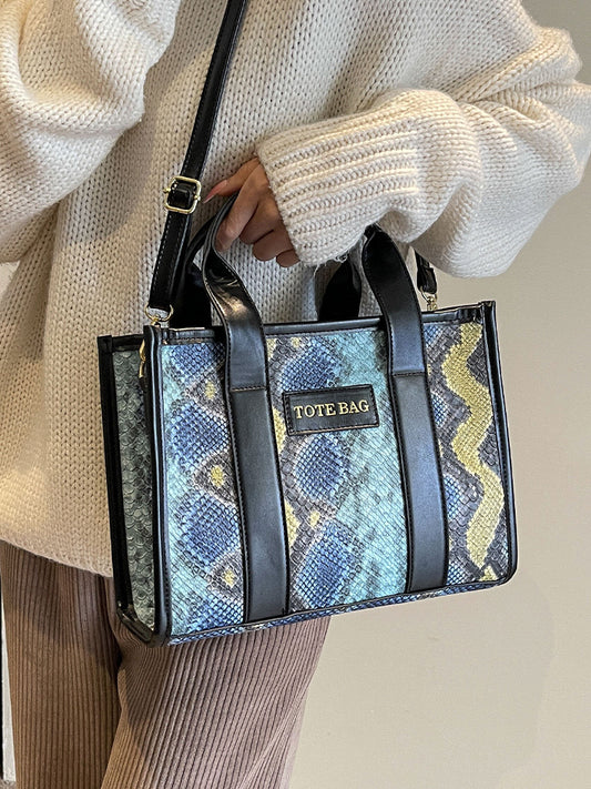 Elegant Snake Print Tote