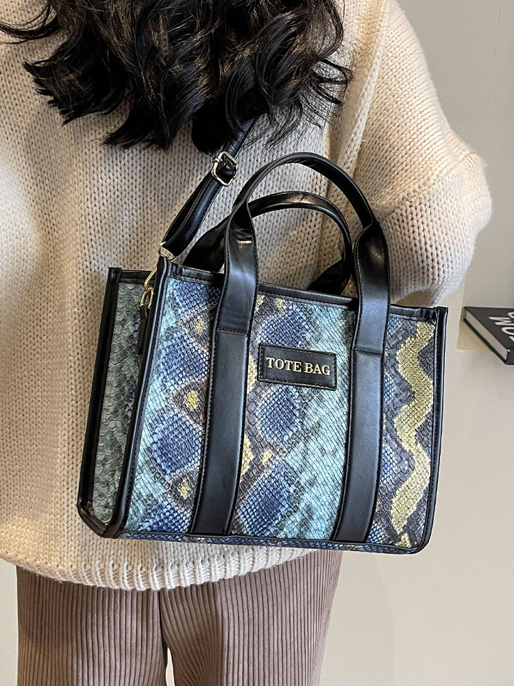 Elegant Snake Print Tote