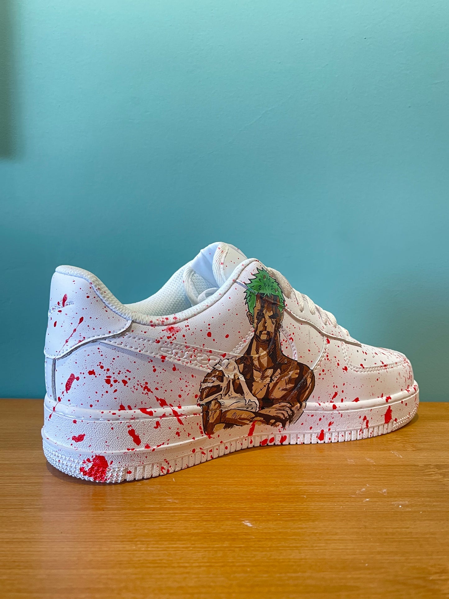 Zoro's Fury Sneakers: Hand-Painted Edition