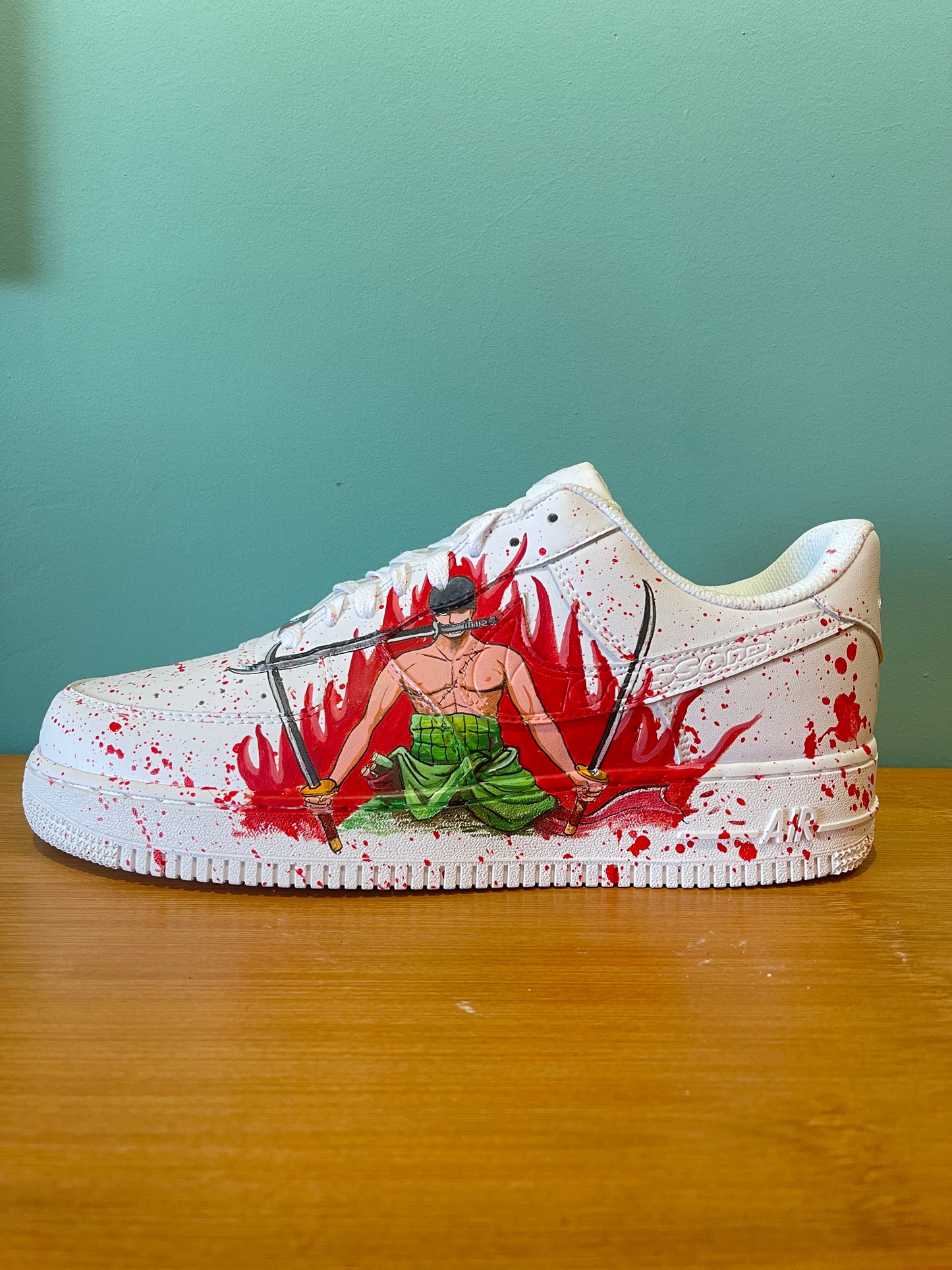 Zoro's Fury Sneakers: Hand-Painted Edition