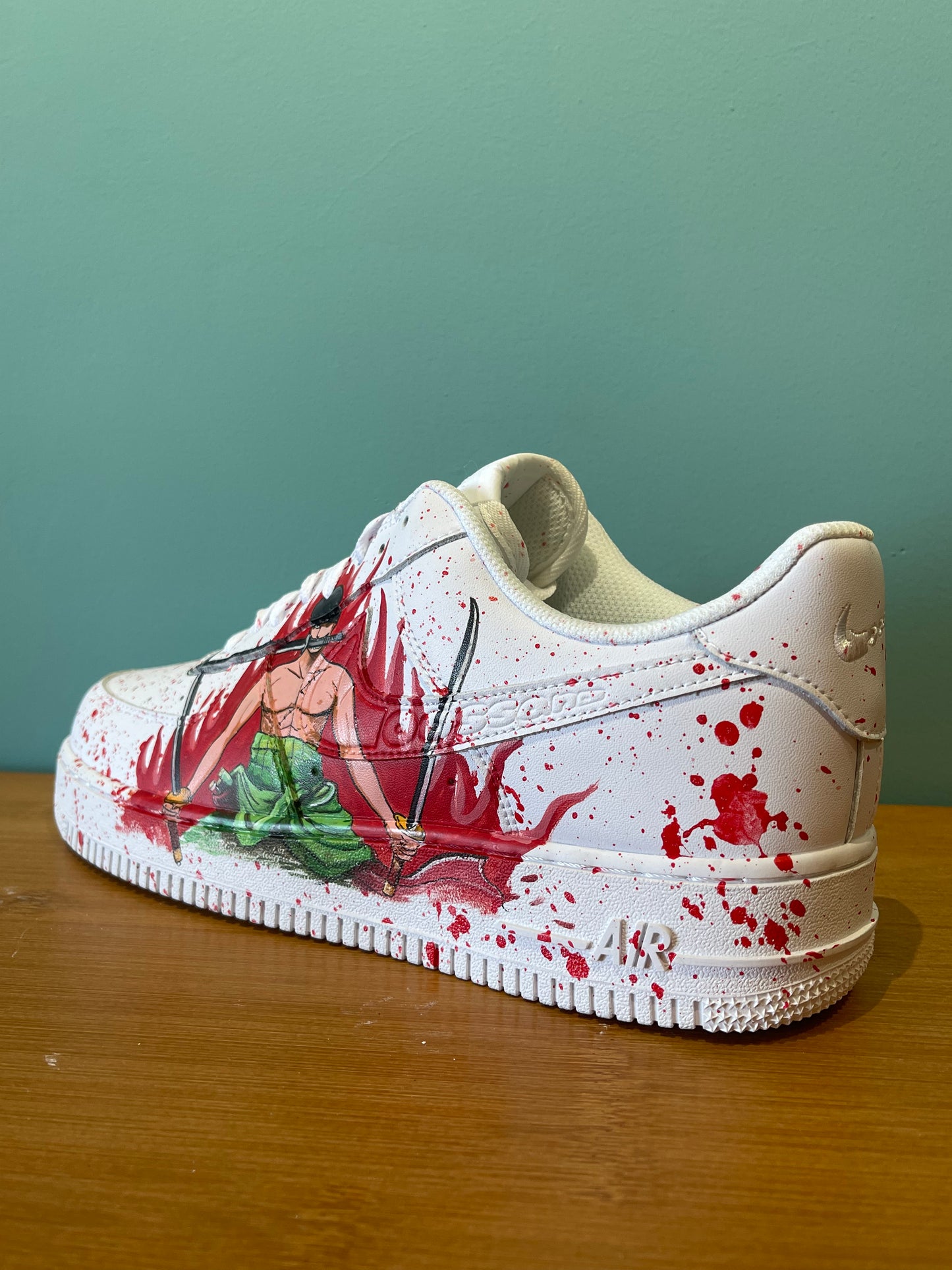 Zoro's Fury Sneakers: Hand-Painted Edition