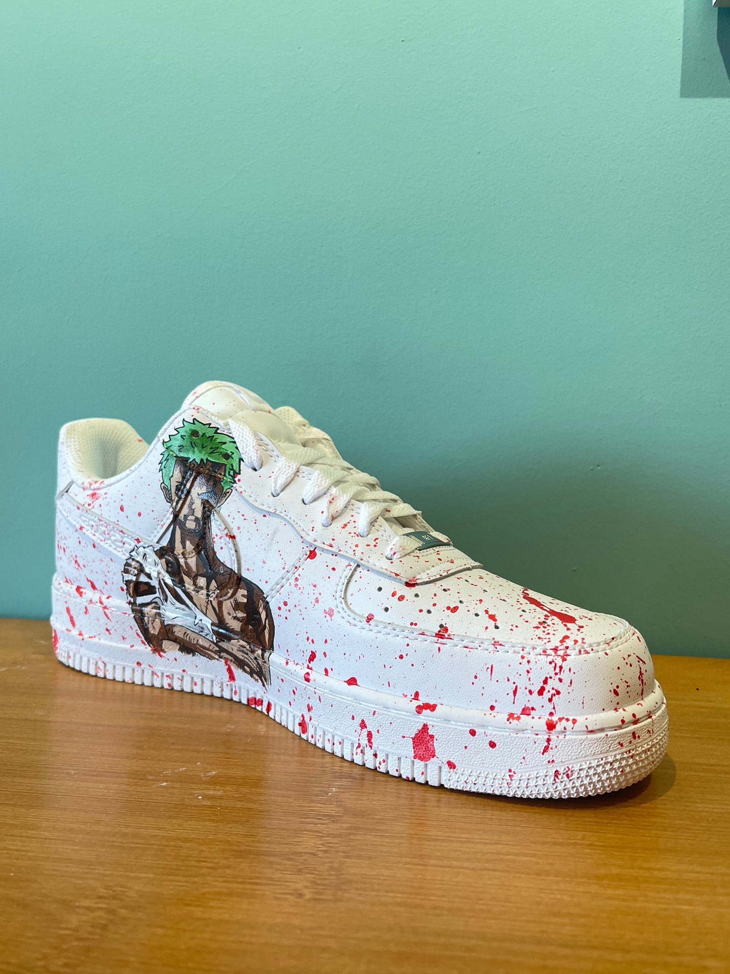 Zoro's Fury Sneakers: Hand-Painted Edition