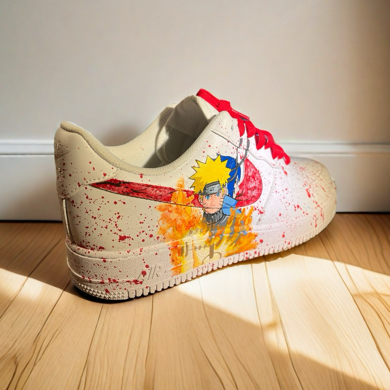 Naruto & Sasuke Hand-Painted Sneakers