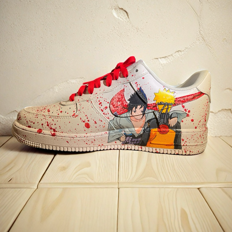 Naruto & Sasuke Hand-Painted Sneakers