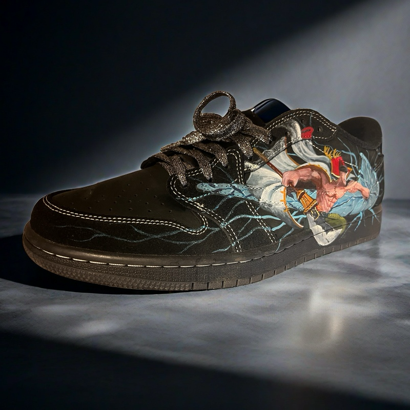 Whitebeard's Wrath Hand-Painted Sneakers