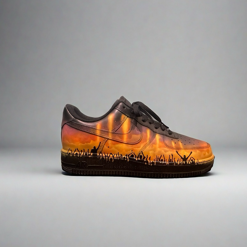 Hand-Painted Festival Flame Sneakers