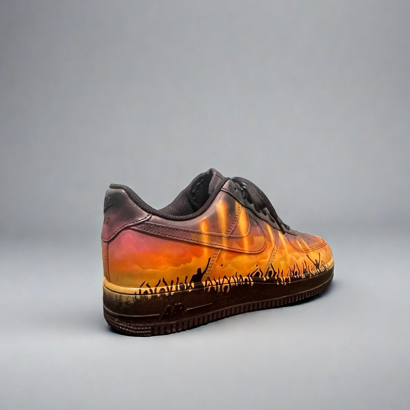 Hand-Painted Festival Flame Sneakers