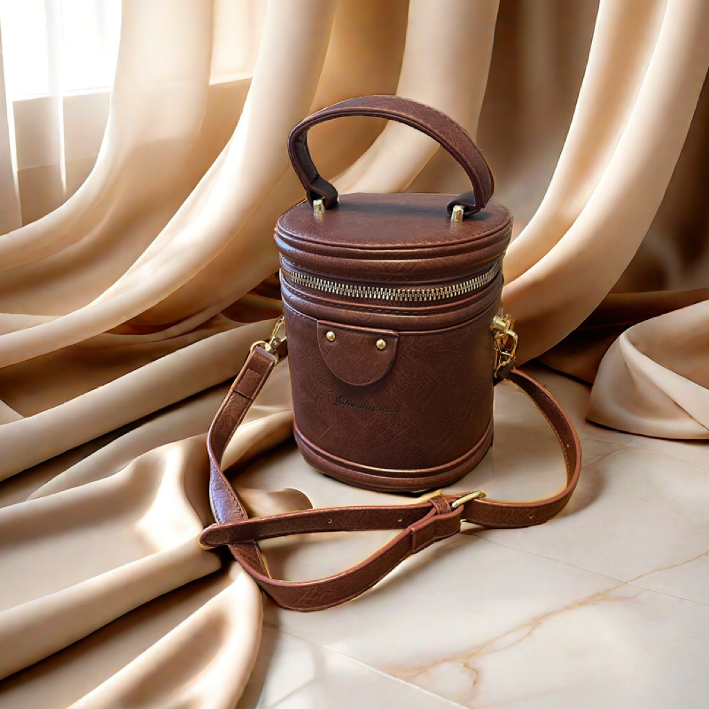 Brown Tote Bucket Bag