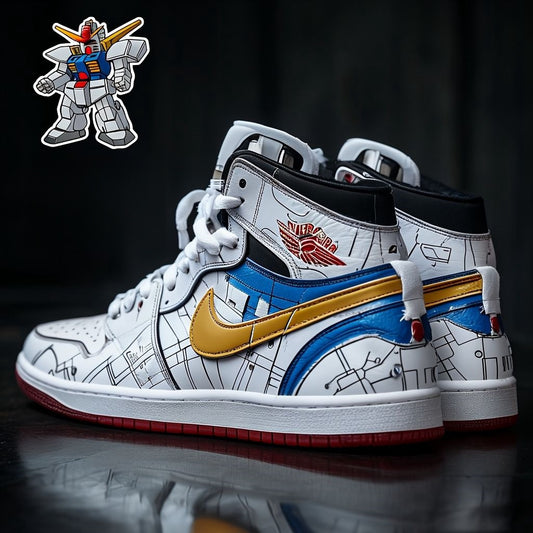 Hand-Painted Gundam Mecha Sneakers