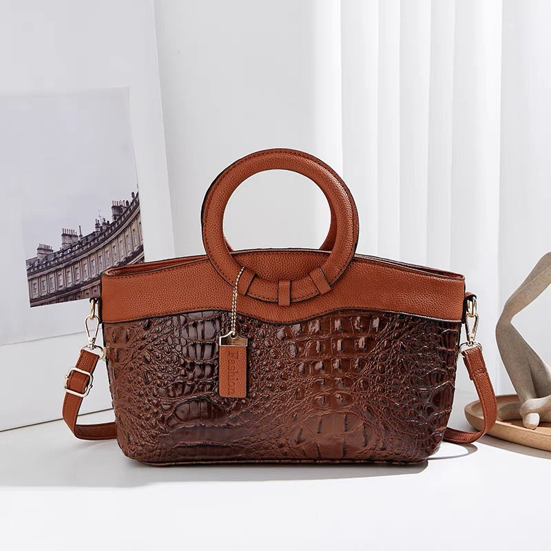 Crocodile leather handbag