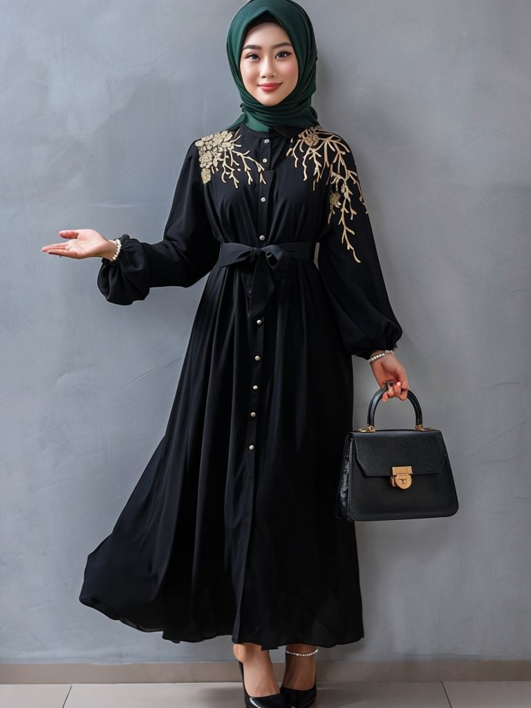 Majestic Threads: Embroidered Arabian Robe