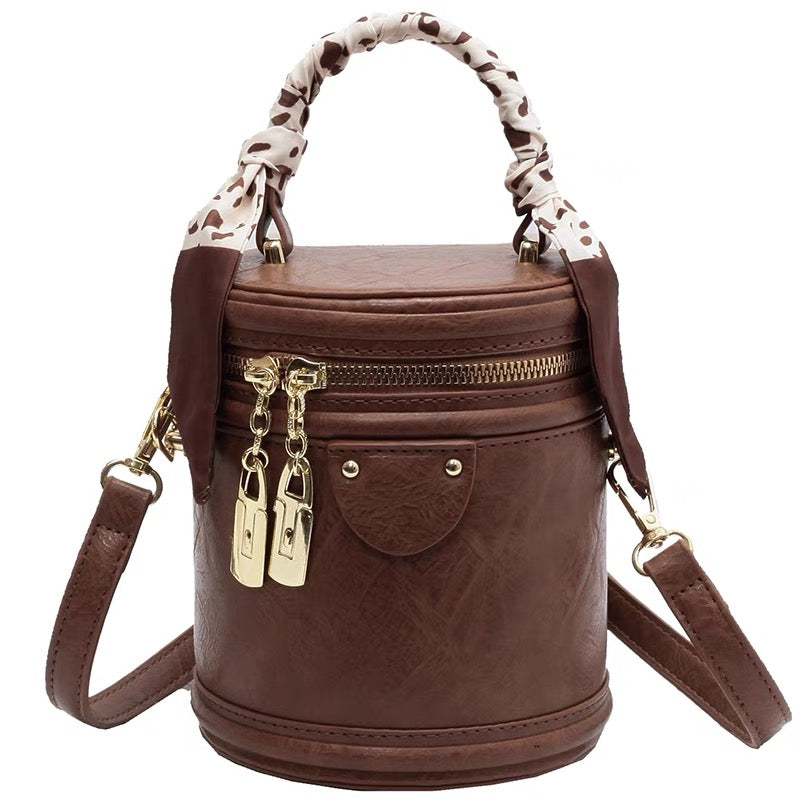 Brown Tote Bucket Bag