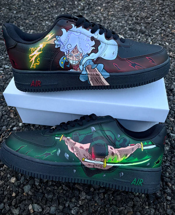 Luffy & Zoro Hand-Painted Sneakers