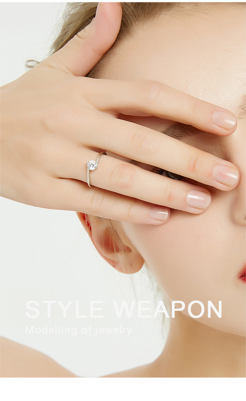 Radiant Moissanite Adjustable Ring