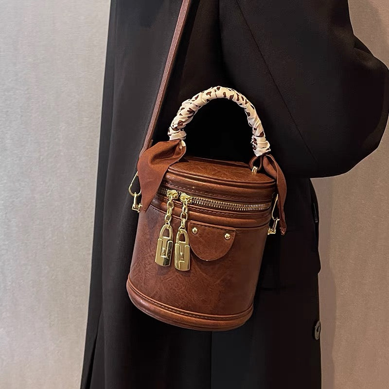 Brown Tote Bucket Bag