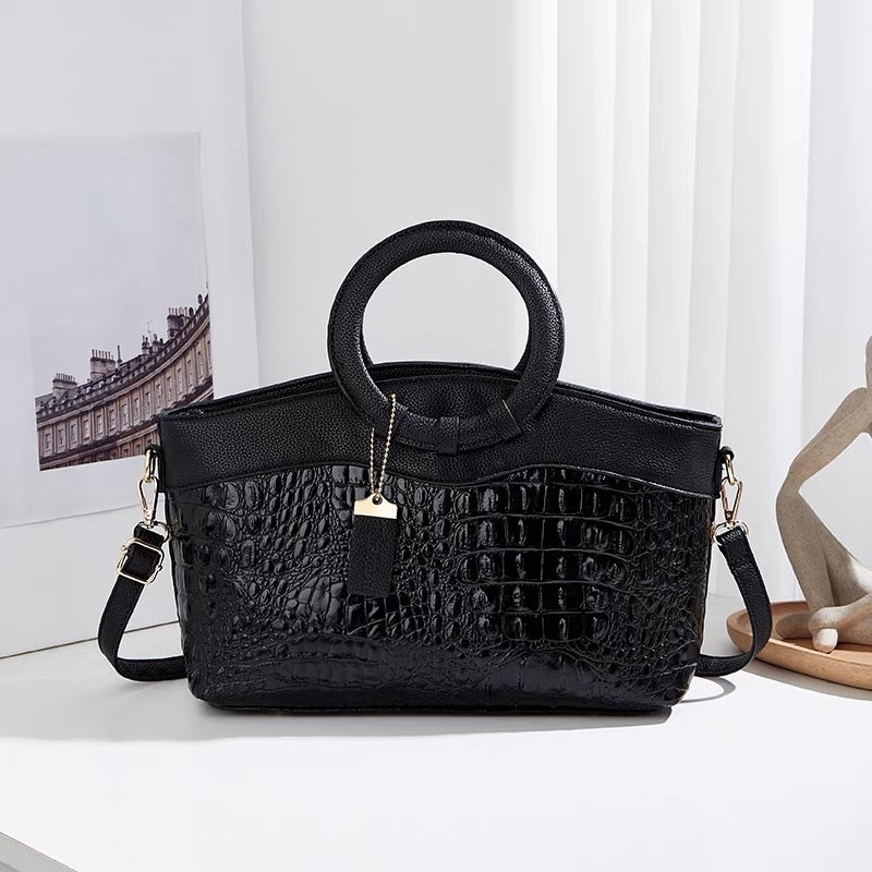 Crocodile leather handbag