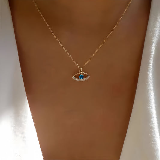 Collana con ciondolo portafortuna e occhio maligno blu Turchia